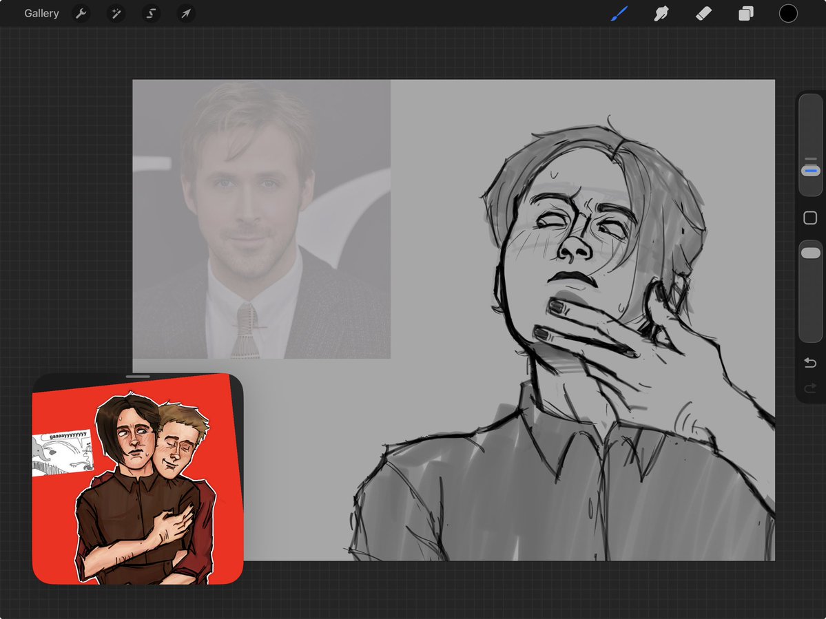 fart_berg's tweet photo. Richard x Justin wip except Ryan gosling is haunting the canvas  #murderbynumbers https://t.co/OU4lx7uyTI