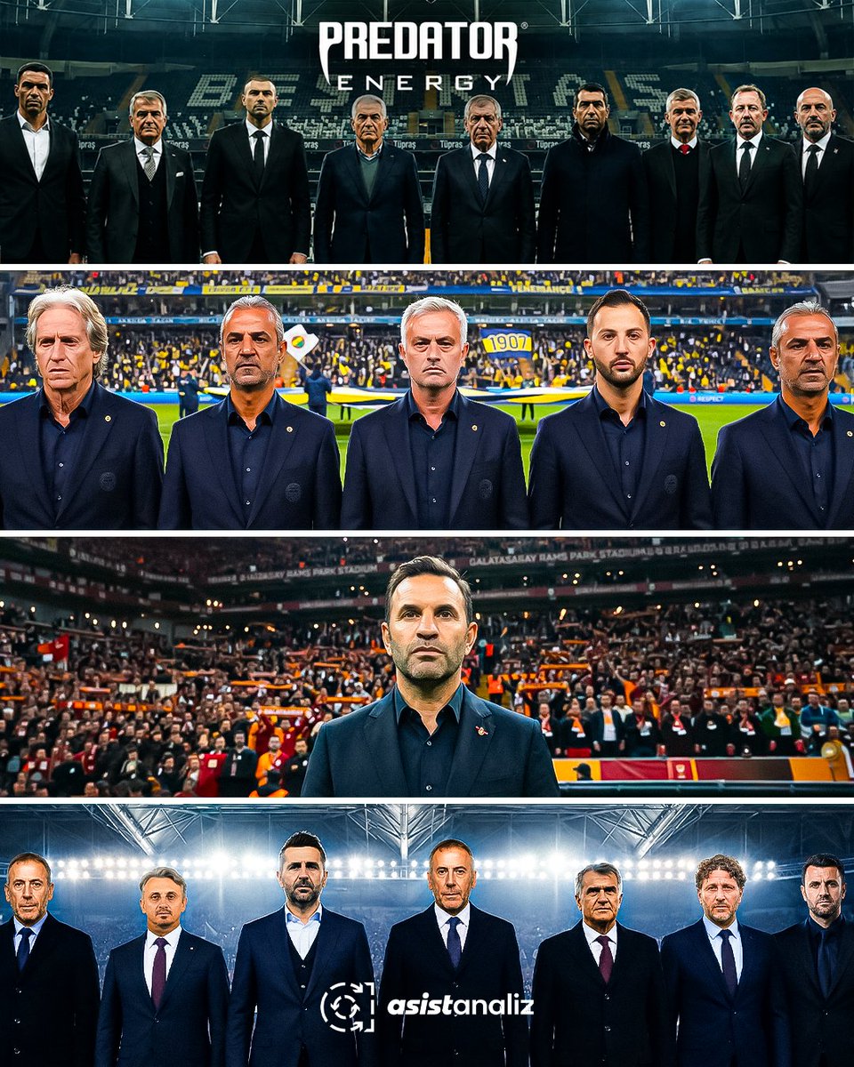 asistanaliz's tweet photo. Okan Buruk’un Galatasaray’da göreve başladığı 2022/23 sezonundan bu yana Beşiktaş, Fenerbahçe ve Trabzonspor toplamda 21 teknik direktörle çalıştı.

• #reklam x #işbirliği https://t.co/naKjbW6g8m
