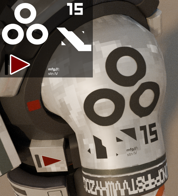 Marzac023D's tweet photo. Quick custom decal work for this sentinel skin. Primarily inspired by the concept art of Rob Cunningham.

Also a parallax mask test. Gonna need some work. https://t.co/fkvmvh1qAl