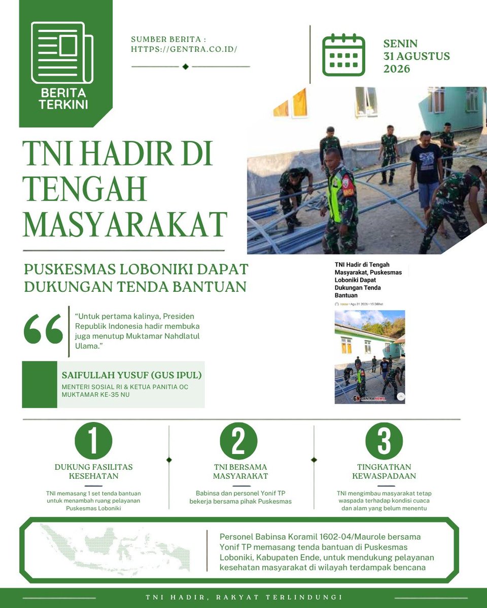 RatnaSandrina's tweet photo. TNI berperan sebagai penghubung antara pusat dengan daerah, antara kemajuan dan keterbelakangan, antara harapan dan kenyataan.
Kebaikan Negeri Utama https://t.co/HTrCb5gjPe