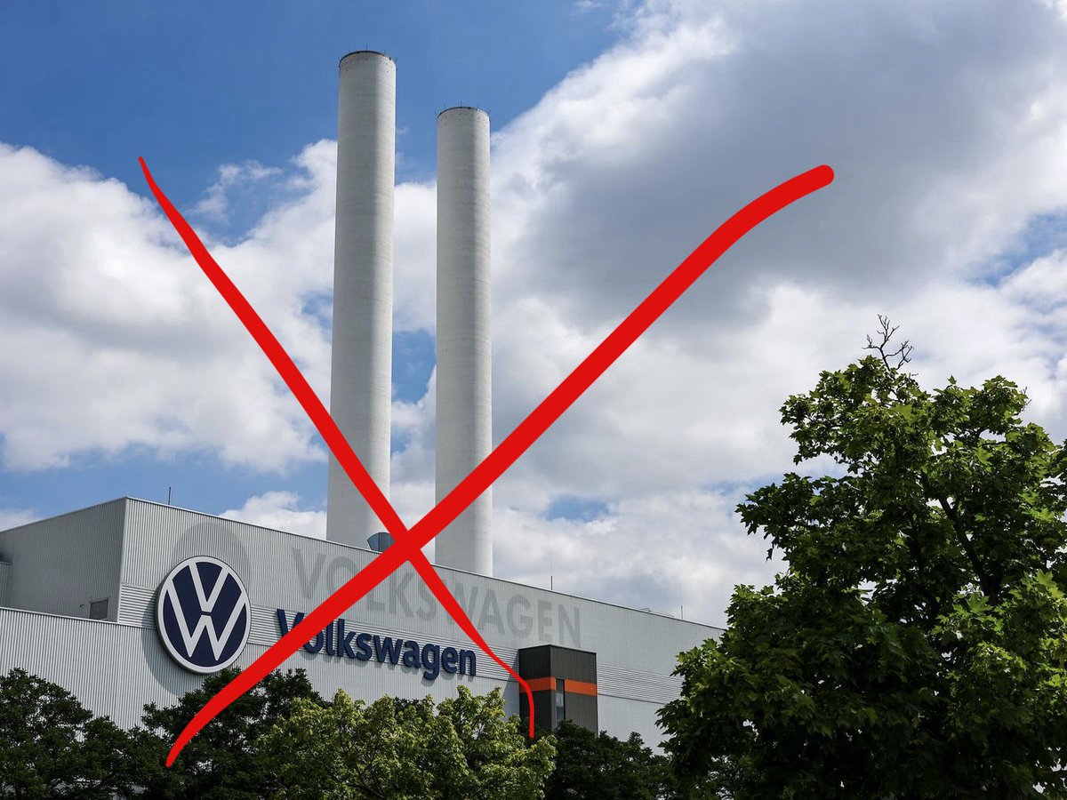 MyLordBebo's tweet photo. 🇩🇪‼️🚨 GOODBYE VOLKSWAGEN – CLOSURE OF 4 FACTORIES

VW wanted to be the biggest car manufacturer worldwide. That dream is done. VW is closing 4 factories. Not one or two, but FOUR!

CFO: "Due to significant cost differences compared to other European plants, we currently see no economically viable follow-up production for four German sites once the current products are phased out in the early 2030s."

Traditional German companies say it is NOT VIABLE to produce in Germany. It’s over for industrial Germany. It’s done.

High energy costs, bad EV designs and Chinese competition, which gets the cheap energy Germany used to get, are killing Germany.

Interestingly, the German government is unfazed and just carries on its destructive policies.