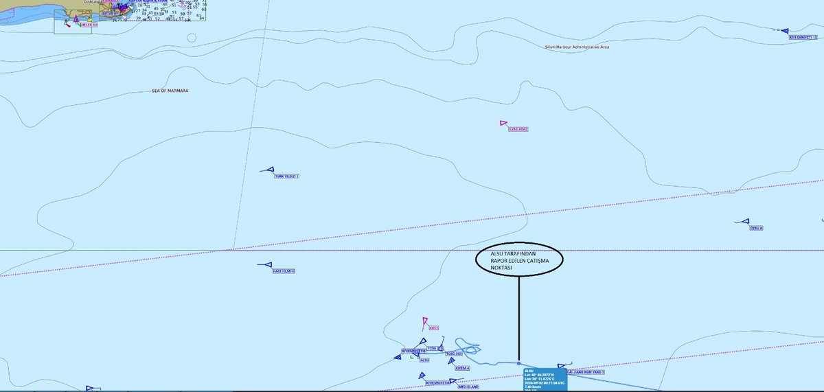denizcilikgm's tweet photo. Uydu Yardımlı Arama Kurtarma Sistemimizden (COSPAS-SARSAT) saat 03:26'da Marmara Denizi'nde trafik ayırım düzeni içerisinde (Silivri açıklarındaki mevkideki) bir geminin EPİRB cihazından (Acil Durum Konum Gösterici Radyo Vericisi) alınan acil durum sinyali araştırılması neticesinde Tuğberk İmamoğlu gemisine ait olduğu belirlenmiş ve Türk Radyo tarafından çağrı yapılmıştır.

Saat 03:41’de ALSU tankeri kaptanı tarafından Gemi Trafik Hizmetleri Merkezimize, saat 03:15 civarında kimliğini bilmediği bir gemi ile çarpıştığını (çatışma) bildirilmiştir. 

Cospas-Sarsat sistemimizden alınan sinyal incelenerek yapılan araştırma neticesinde Marmara Denizi'nde trafik ayırım hattı içerisinde Kocaeli'nden Aliağa'ya seyreden boş durumdaki ALSU tankeri ile İskenderun’dan Karadeniz Ereğli’ye 4.199 ton rulo sac taşıyan Tuğberk İmamoğlu isimli kuru yük gemisinin çarpıştığı (çatışma) anlaşılmış ve ivedilikle arama kurtarma faaliyeti başlatılmış ilk deniz unsuru saat 04:10'da bölgeye intikale başlamıştır.
  
Tuğberk İmamoğlu gemisinin hiçbir çağrıya cevap vermemesi ve gemideki personellerin cep telefonları AAKKM tarafından aranmasına rağmen cevap verilmemesi üzerine Tuğberk İmamoğlu kuru yük gemisi batmış olduğu değerlendirmekte olup, arama ve kurtarma faaliyetlerinin Kıyı Emniyeti Genel Müdürlüğü ve Sahil Güvenlik Komutanlığı ekiplerince ivedilikle başlatılarak sürdürülmektedir. 

Olay yerinde; 14 adet deniz arama kurtarma unsuru, bir helikopter ve kazazede Alsu tankeri fiilen arama kurtarma operasyonuna katılmaktadır.

10 gemi insanın görev yaptığı Tuğberk İmamoğlu gemisine ait can kurtarma araçları (serbest düşmeli can filikası dahil) deniz yüzeyinde bulunmuş ne yazık ki içlerinde gemi personeli tespit edilememiştir.

Deniz kazası ile ilgili gelişmeler takip edilmekte olup kamuoyu bilgilendirilecektir.
