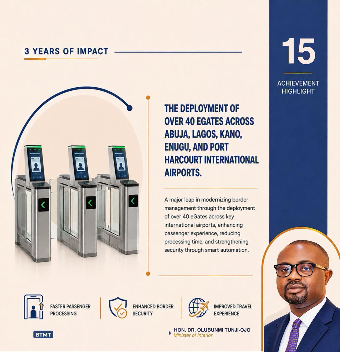 Maama_Pride's tweet photo. Hon. Dr. Olubunmi Tunji-Ojo has continued to drive technology-led reforms across the Nigeria Immigration Service, from the rollout of eVisa and e-CERPAC to improved passport application systems and Contactless Biometric Passport Enrolment.
#RenewedHope
#BTOatWork https://t.co/vZhdFzJar7