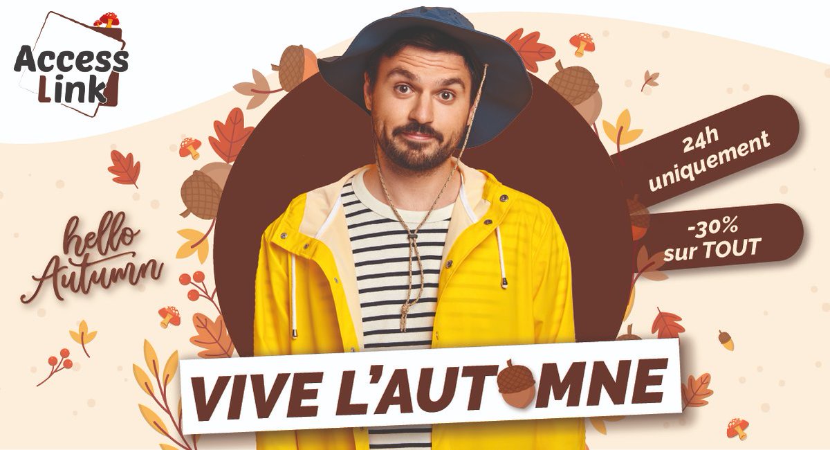 access_link's tweet photo. Plus que quelques heures pour profiter de -30 % sur tout le site ! 🍂

Visibilité, notoriété, trafic, nouvelles thématiques…

C’est le moment de renforcer votre présence en ligne et de toucher une audience toujours plus large. 🚀

⏳ Fin de la promo à minuit.

Dépêchez-vous ! https://t.co/twypaUDYsz