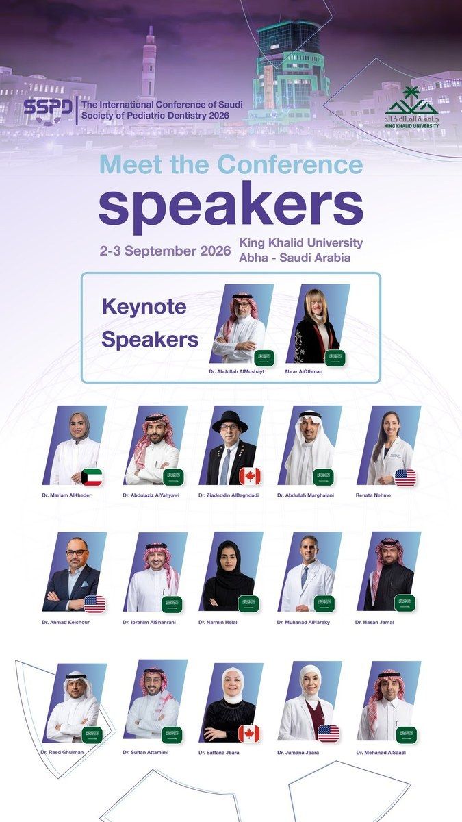 cme_gallery's tweet photo. The International Conference of The Saudi Society of Pediatβ¦
2 Sept 2026 β 3 Sept 2026 Β· Abha Β· 16 CME
https://t.co/Aatmi20HEM
#SSPD #CME #Dentistry #Abha #DentalEd #SaudiArabia #CallForAbstracts #KKU #ResearchCompetition #TakeTheStage #OralPresentation #KingKhalidUniversity #PediatricDentistry #Pedo #SaudiPedo #SaudiSocietyOfPediatricDentistry #SSPD2026 #Symposium #SaudiPedoConf #Conference