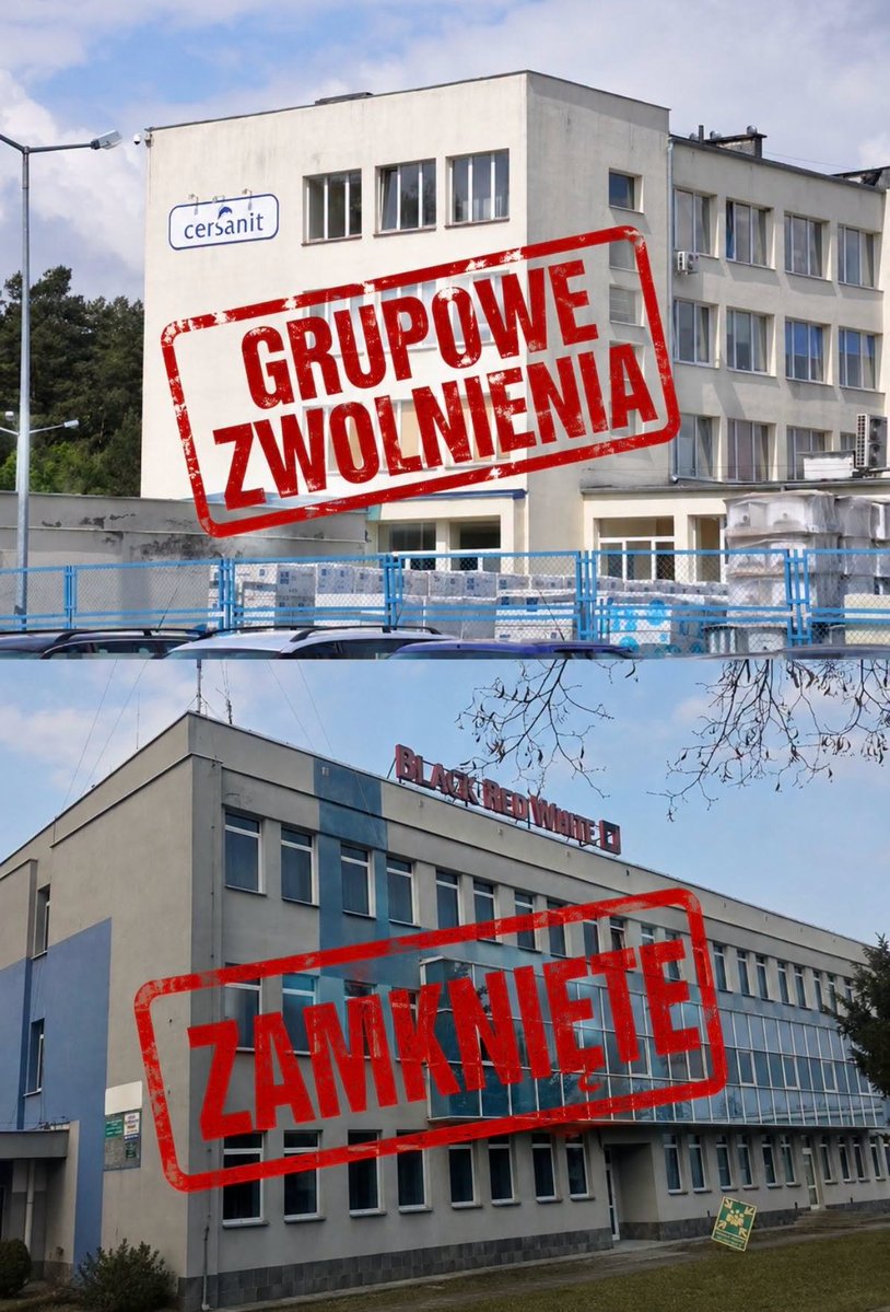 RuchNarodowy's tweet photo. Cersanit zwalnia w Krasnymstawie, BRW zamknął fabrykę w Zamościu❗

🇪🇺 Winni bliżej niż myślisz - w Warszawie i Brukseli.

@P_Zdunczyk: 26 sierpnia około 200 pracowników zakładu Cersanitu w Krasnymstawie odebrało wypowiedzenia. To mniej więcej jedna czwarta załogi. Wcześniej ci ludzie przebywali na przymusowych urlopach. W całej spółce zwolnienia obejmą 487 osób w pięciu zakładach.

Kilka miesięcy wcześniej Black Red White zamknął produkcję przy ulicy Kilińskiego w Zamościu. 161 osób straciło pracę między 30 kwietnia a 30 czerwca. W Zamościu został magazyn. Nieruchomość chcą oddać deweloperce.

Wcześniej, jesienią 2025 roku, BRW zgłosił zwolnienia około 800 pracowników. Głównie w Biłgoraju.

Bezrobocie w Regionie Zamojszczyzny wciąż jest wysokie.

Teraz przyczyny.

Cersanit podaje je wprost: znaczący wzrost kosztów energii i surowców.

Ceramika to piece. Piece to prąd i gaz. A Polska ma dziś najwyższe w całej Unii koszty energii dla przemysłu energochłonnego. Fundacja ETIC podała w lutym średnią cenę 205 euro za megawatogodzinę. W Chinach 82 euro. W Stanach Zjednoczonych 75 euro.

Skąd ta różnica? Z systemu ETS, czyli unijnych podatków za emisję dwutlenku węgla. Chińska fabryka nie płaci ich wcale.

BRW wskazuje na słabnący eksport i rosnące koszty. Tu oprócz kosztów energii jest jeszcze koszt surowca.

Koalicja na Rzecz Polskiego Drewna od miesięcy pokazuje palcem Ministerstwo Klimatu i Środowiska. Moratoria na wycinkę i wyłączanie lasów zmniejszyły podaż surowca, a to podbiło jego cenę. Polski przemysł drzewny i meblarski stracił od 2022 roku 45 000 etatów.

Po raz pierwszy w historii polskie meble są droższe od chińskich.

Nikt nie zamyka fabryki w Zamościu dlatego, że ludzie w niej źle pracowali. Zamyka się ją, bo prąd i surowiec kosztują tu więcej niż powinny.

Koszty te to decyzje polityczne❗

Wyjście z ETS i odblokowanie polskiego surowca. Bez tego Zamojszczyzna będzie się dalej wyludniać.