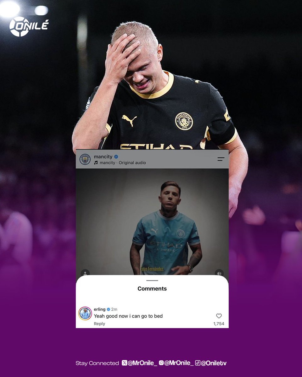 MrOnile_'s tweet photo. Erling Haaland really couldn't wait to have Enzo Fernandez at Manchester City 😂👀 https://t.co/Z1t9S5xMyE