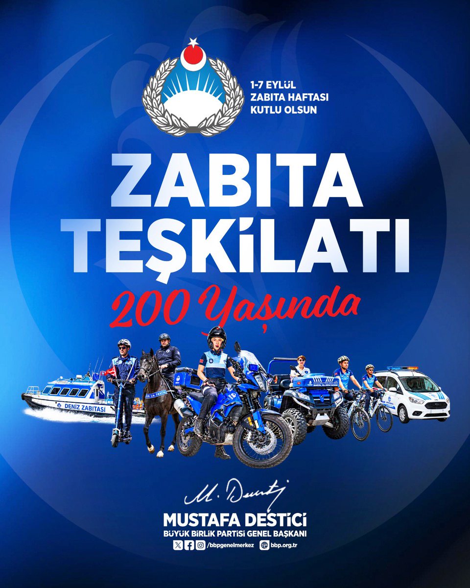 Mustafa_Destici's tweet photo. Zabıta Haftası vesilesiyle; şehirlerimizin düzeni, huzuru ve güvenliği için gece gündüz demeden görev yapan tüm zabıta teşkilatımızın mensuplarını tebrik ediyorum.

Vatandaşlarımızın günlük yaşamının huzur ve düzen içerisinde sürdürülmesine katkı sağlayan, belediye hizmetlerinin sahadaki önemli temsilcileri olan zabıta kardeşlerimize görevlerinde kolaylıklar ve başarılar diliyorum.

Fedakârca görev yapan tüm zabıta personelimizin #ZabıtaHaftası’nı kutluyor, her birine sağlıklı ve hayırlı ömürler diliyorum.