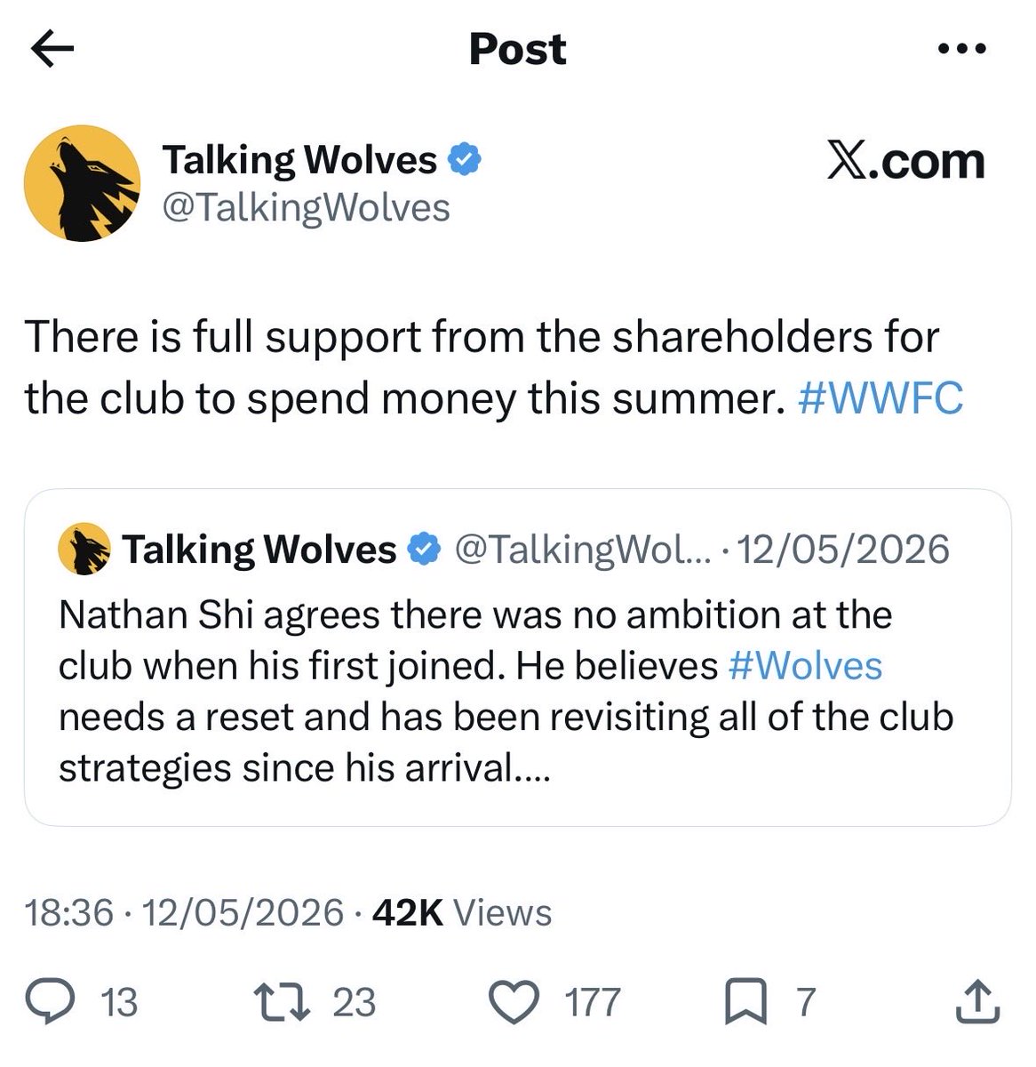 CJ_7171's tweet photo. Jackson:
‘Judge me on this window’
‘We’re going to punch our way out of the league’
‘I’ll resign if it’s a failure’

Spent £10m all summer.

We want actions like you said, so hand in your resignation today. You can fuck off too Nathan you lying, snide weasel #wwfc #fosunout https://t.co/Ey5yF1H6QK