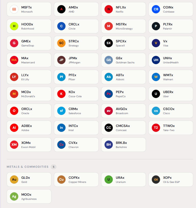 dripletpad's tweet photo. Update:

We've added more xStock. We've also added precious metals stock. Uranium is our favorite. https://t.co/mmNdqzP2RC