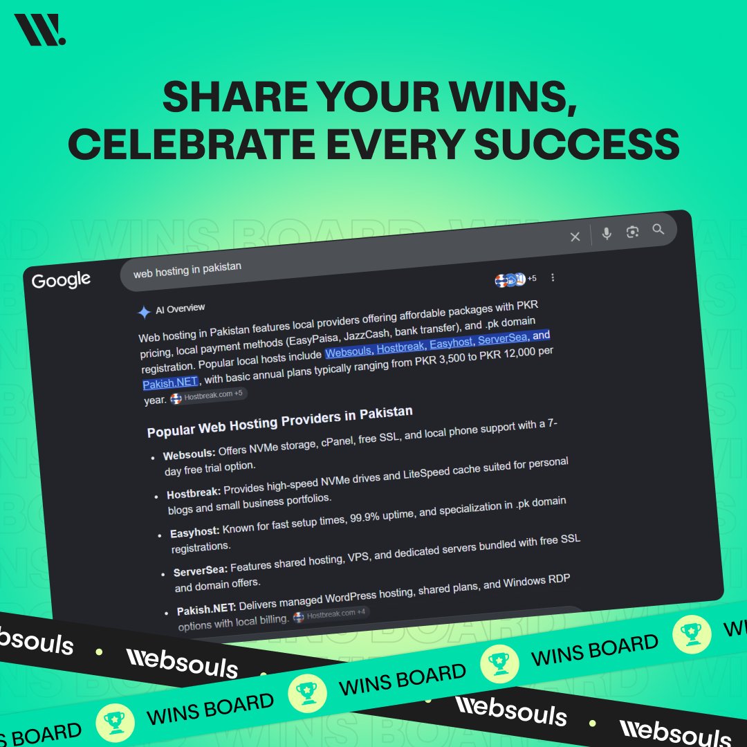 FutureSouls's tweet photo. Every win deserves to be celebrated.

Introducing the Websouls Wins Board, where we recognize the achievements, milestones, successful deals, project closures, and everyday victories that keep our team moving forward. https://t.co/cbpjB4GysR