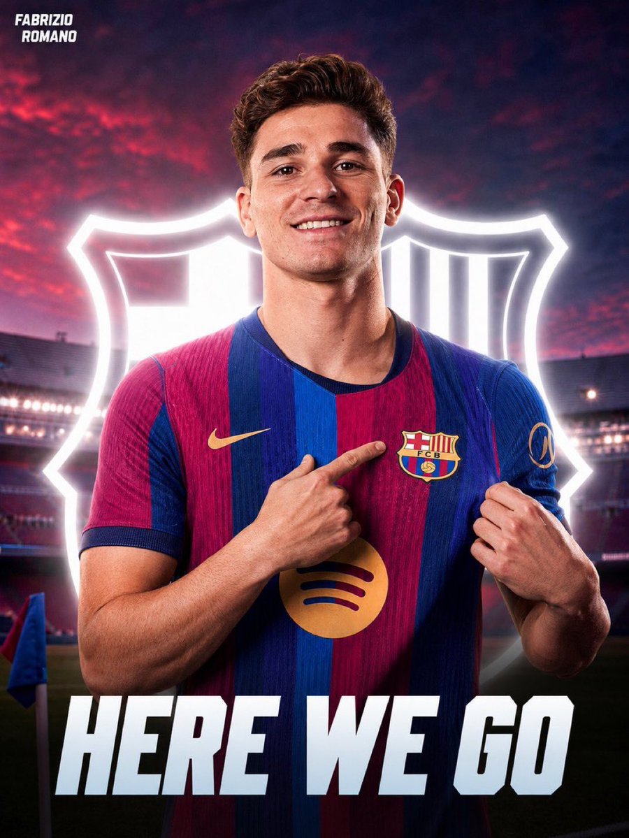 FullTime90X's tweet photo. 🚨🇦🇷 𝗝𝗨𝗟𝗜Á𝗡 𝗔́𝗟𝗩𝗔𝗥𝗘𝗭:

🗣️ “I am only physically at Atlético Madrid. Mentally, I am already in Barcelona. 🔵🔴

🗣️ “In the January transfer window, I will make the move to Barcelona a reality.” ❤️🔵🔴 https://t.co/4ZhTUfCxfc