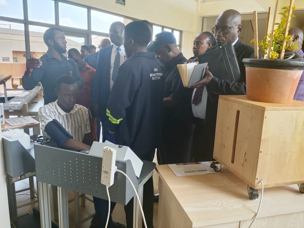 UIRI_UG's tweet photo. UIRI hosted the Parliamentary Committee on Science, Technology &amp; Innovation at Namanve. 

Our ED Prof. Charles Kwesiga briefed them on UIRI's  innovations &amp; challenges. Chair Hon. Dr. Samuel Acuti lauded UIRI's work &amp; pledged support to scale &amp; commercialize the innovations. https://t.co/8L57xPVokF