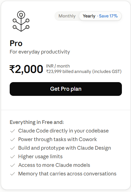 speakupankit's tweet photo. Claude Pro's annual pack in the mobile app vs. the web app is INR 2400 cheaper.

Is there a difference in access/usage as well? Anyone? https://t.co/yvXkYOuyQM