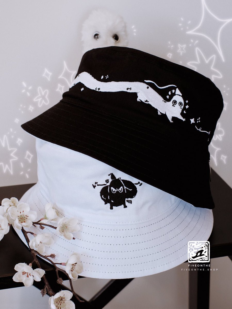 fiveonthe's tweet photo. Brushbuddy bucket hat preorders are currently being shipped out!!! we will have a shop update this month once all is ready 🖤🤍✨️ 

#witchhatatelier https://t.co/rbcHmwfwdo