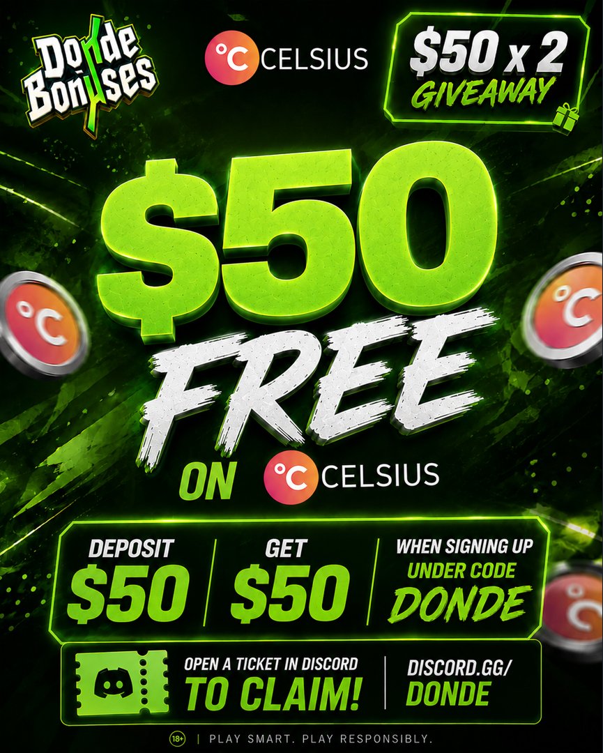 DondeBonusesCom's tweet photo. Deposit $50 Get $50 Free On Celsius! 💸
Make a ticket in the discord for more info👉https://t.co/80XUDBZkP5

🔥 DONDEBONUSES $100 GIVEAWAY 🔥

1. RT + FOLLOW + TAG 2 FRIENDS
2. Sign Up With Code 'Donde' On Celcius! 📎https://t.co/xGUQ6m0T6S
3. SUB + LIKE + COMMENT On New YT VIDEO: https://t.co/v7so1JIgIR
4. Comment Proof of Everything Below

Rolling 2 Winners in 24h hours from now!⏰

#giveaway #casinorewards #celcius