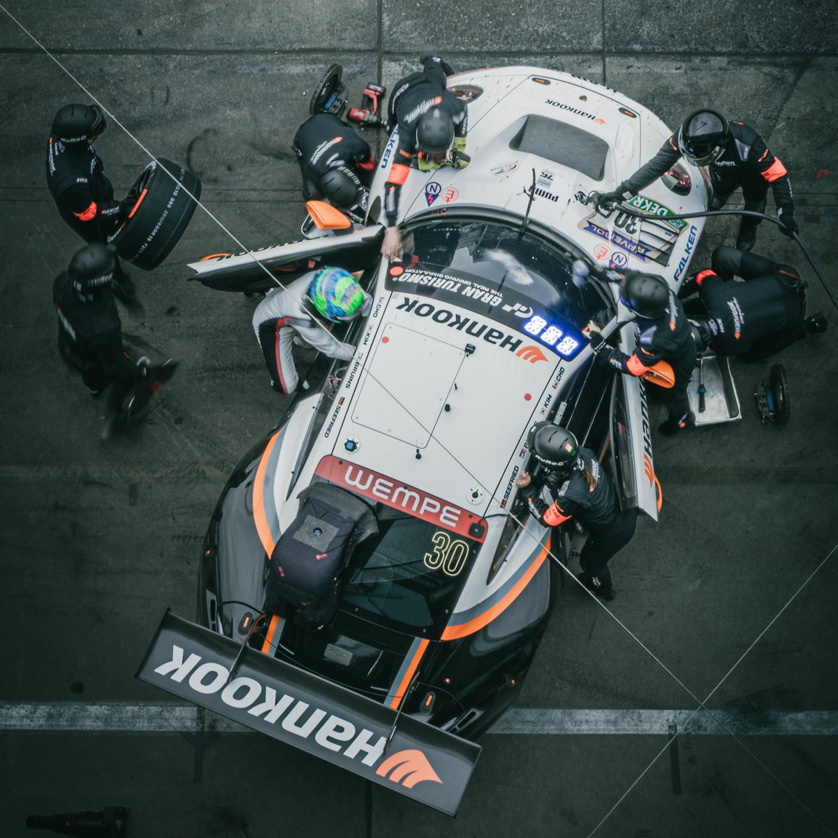 CleopatraHocl's tweet photo. Looking back at my 24 Hours of the Nürburgring archive. Sunset shots are special, but I also love these overhead views capturing the intensity and teamwork of a pit stop. https://t.co/8V4Z9Mh0RR