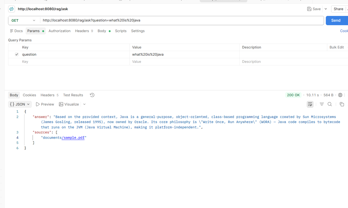 SAIVIGN34633771's tweet photo. Day 37 - Persistent RAG completed!
Built persistent RAG with Spring AI + Neon PostgreSQL + PGVector, using Ollama embeddings and Groq/Qwen for grounded answers with source attribution.
One more step toward production-ready Java AI engineering.
#SpringAI #Java #SpringBoot #RAG https://t.co/yH1aqWNIJu
