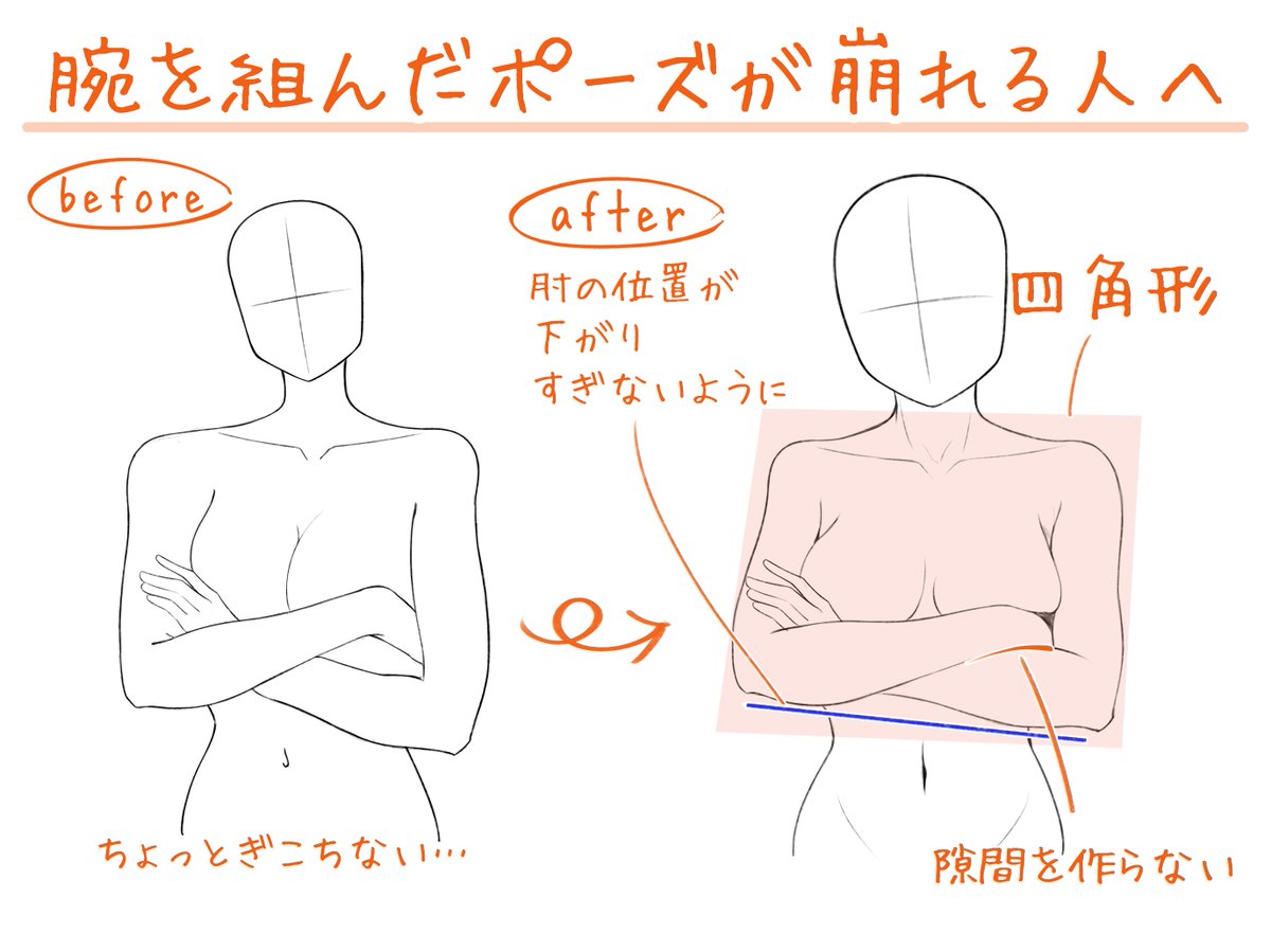 ito_pro_illust's tweet photo. 腕を組んだポーズが崩れる人へ https://t.co/jfXtk5C7Ig