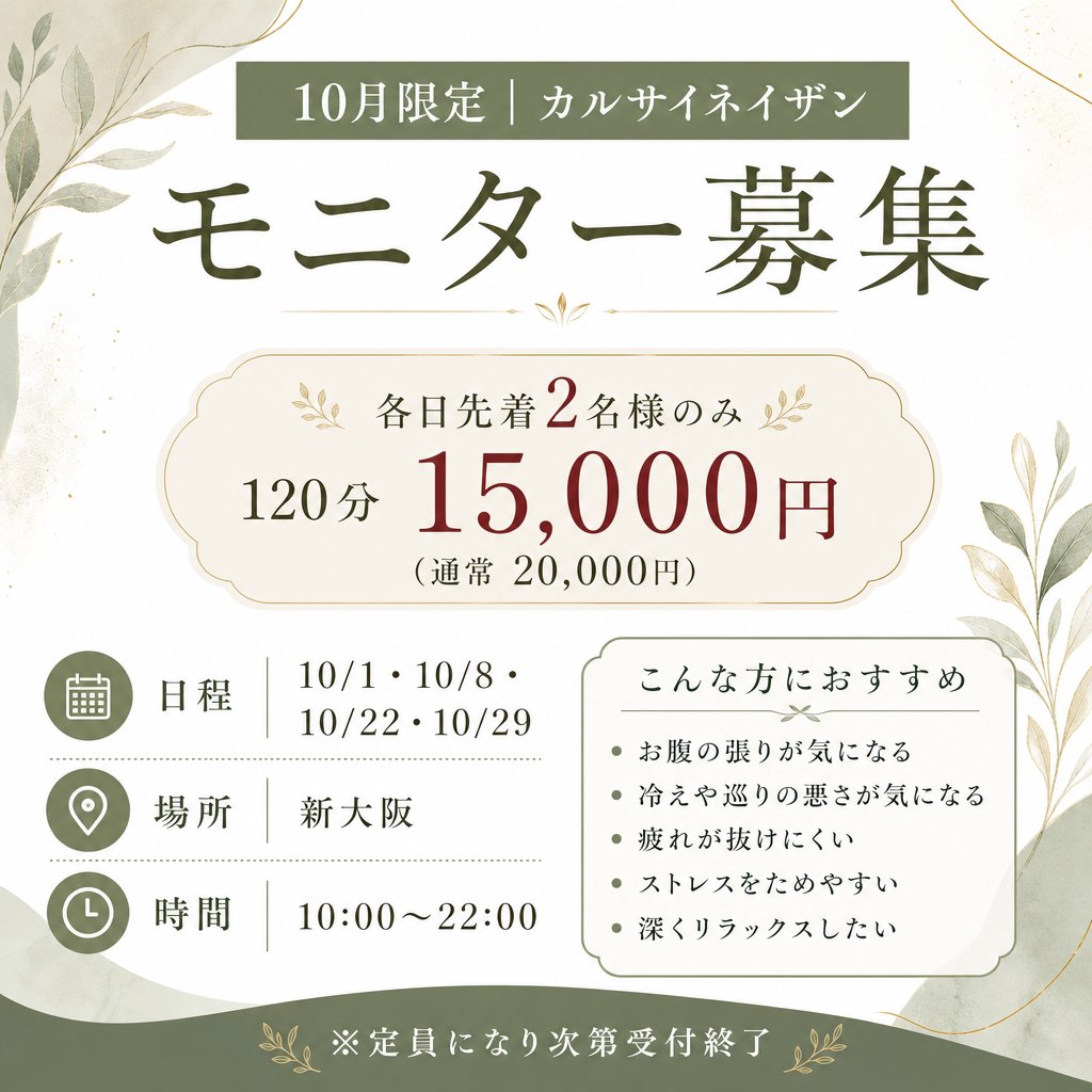 yuukifreeee's tweet photo. こ���にちわ🌿

9月のモニター募集はキャンセル待ちのみとなるので少し早いですが10月の募集です。

気になる方は公式LINE
　https://t.co/bAh87wUvuD
までお気軽にご連絡ください✨

#ジャップカサイ
#カルサイネイザン
#全身整えてこその男性機能ケア https://t.co/kFnHQ5AOn6