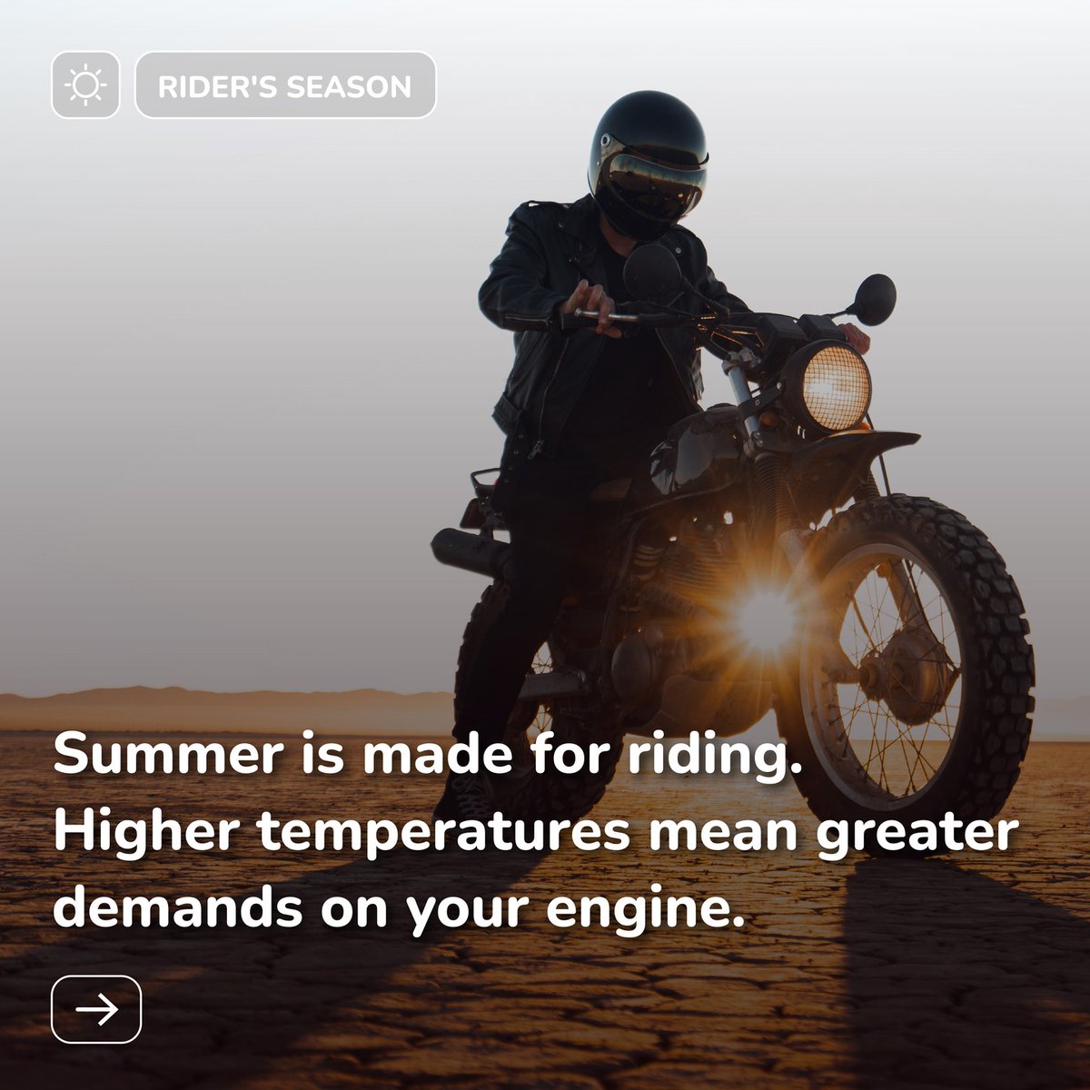 BreanneIsmimw's tweet photo. Open roads, warm evenings, and the freedom to ride wherever you go. Summer is every motorcyclist’s season! Still, behind every great ride, your engine faces rising temperatures, longer distances, and greater demands. Give it the protection it needs https://t.co/dEcQwxTCHR