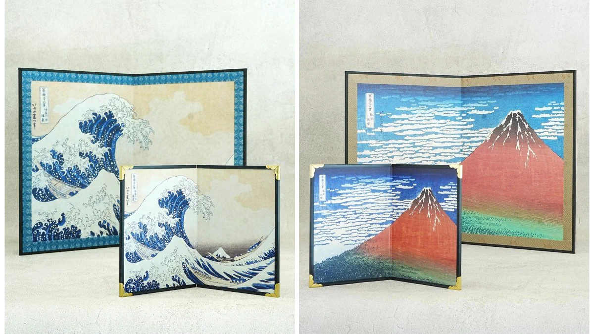 富士山 水墨画 折りたたみ式屏風 160cm x 90cm 富士山 水墨画 折りたたみ式屏風 160cm x 90cm 富士山 水墨画
