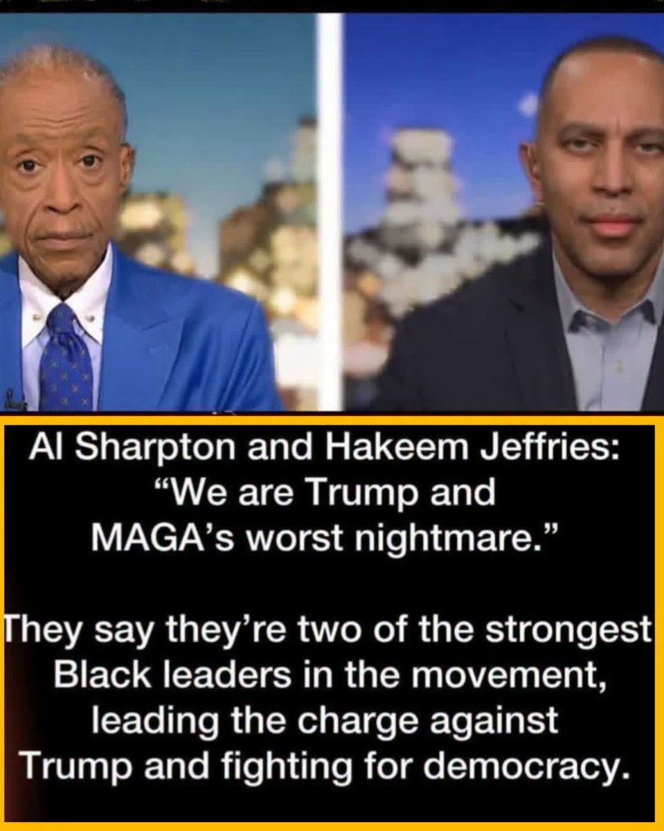 RossyPrime's tweet photo. Al Sharpton and Hakeem Jeffries: “We are Trump and MAGA’s worst nightmare.”

What's your response? https://t.co/NSgtfun27l