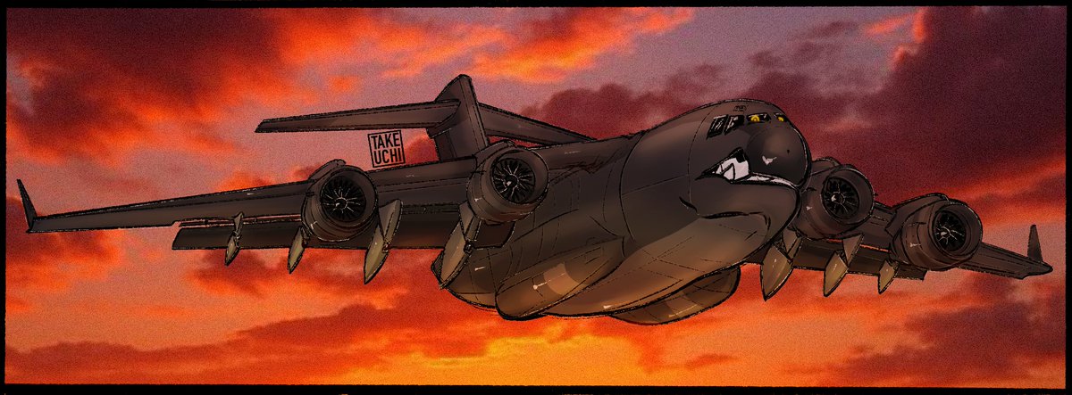 v370zn's tweet photo. Experimental big boy! 

Boeing C-17 III Globemaster

#livingmachine #art https://t.co/3d1w1dD3OQ