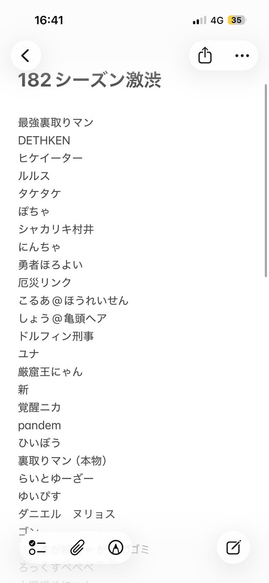 AqG9ToGIhC96574's tweet photo. 前シーズンの激渋公開します！
野良に負ける君たちと弱いのにチン騎士してるやつらは全員引退推奨‼️
おもちは論外
激渋三大天は
こるあ
ちゃまが好き
ゴミリベンジャーズの奴ら
#バウンティ
#バウンティ激渋
#激渋リスト https://t.co/pC0fA0IPTw