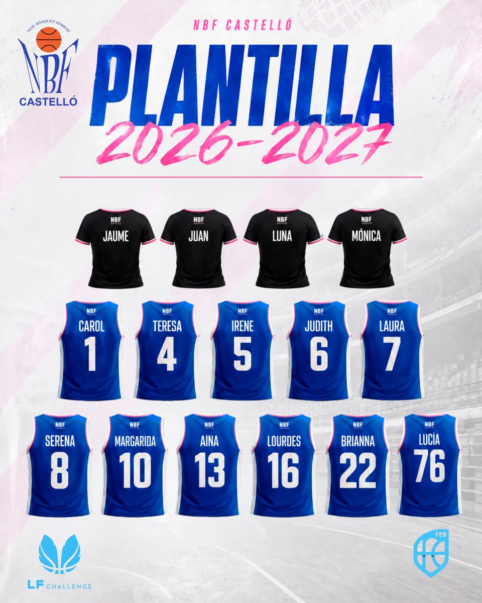 NBF_Castello's tweet photo. 💙🩷PLANTILLA 2026-2027🩷💙

‼️AMUNT NOU‼️ https://t.co/n1ZcMurmwj