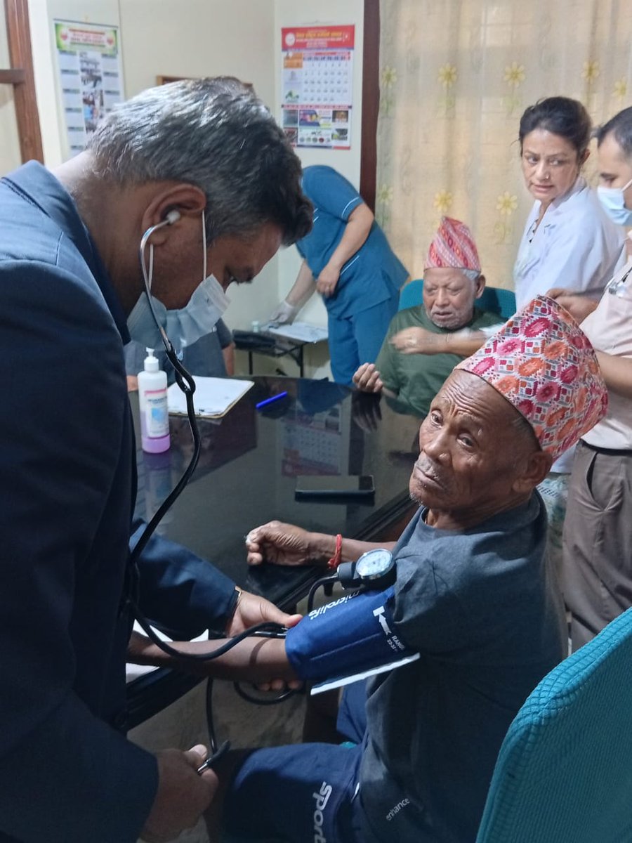 HelpAge's tweet photo. In the aftermath of the floods in Nepal, HelpAge network member the Geriatric Society of Nepal (GSN) helped relocate seven older residents to a senior care home in Kathmandu. Geriatricians carried out health screenings, provided medicines and recommended further tests. https://t.co/raFaVX6AMS