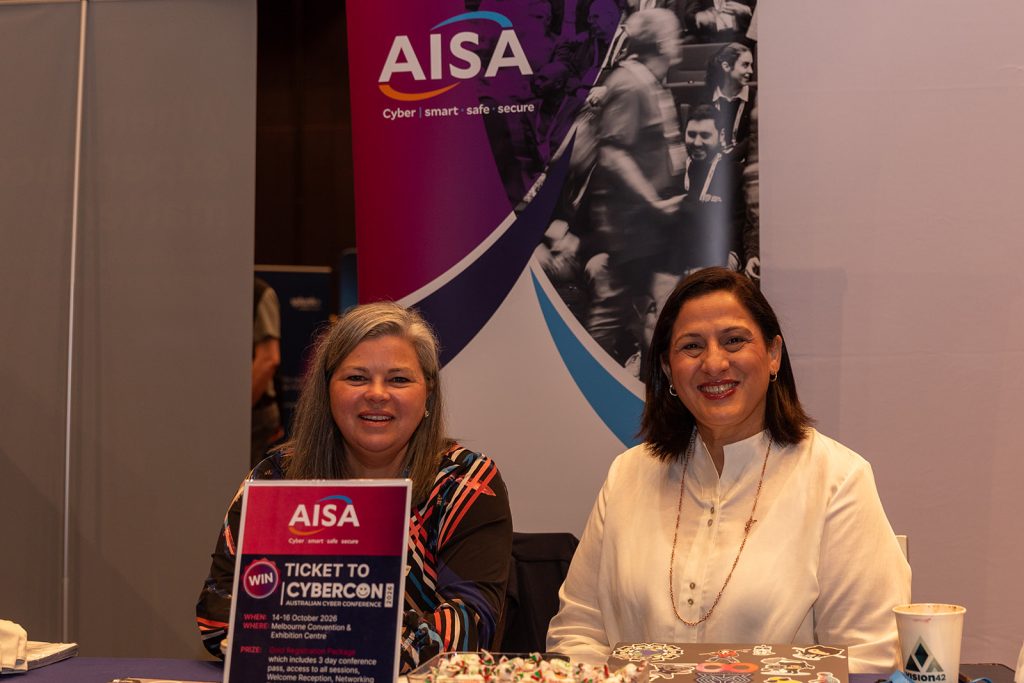 AISA_National's tweet photo. AISA marked its 5th year partnering with TasICT and supporting Tasmania's largest Cyber Conference in Hobart. The AISA team was able to welcome Tasmania's new Branch Chair @Patrick Forck and Deputy Chair @Andrew Bain, and committee members Jon Barford and Helena Bird. https://t.co/XCUipOJUzM