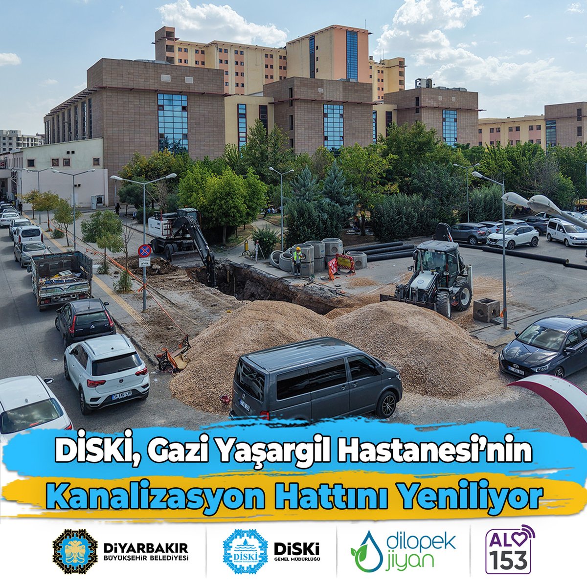 diskidiyarbakir's tweet photo. ⚒️ DİSKİ, Gazi Yaşargil Hastanesi’nin Kanalizasyon Hattını Yeniliyor
⚒️ AVAMED Xeta Kanalîzasyonê Ya Nexweşxaneya Gazi Yaşargil Nû Dike
🔗 https://t.co/BjrqXV5C4f
#Amed #Diyarbakır #Diski #AVAMED #dilopekjîyan
@DBBcagrimerkezi https://t.co/1LLCwWwW2q