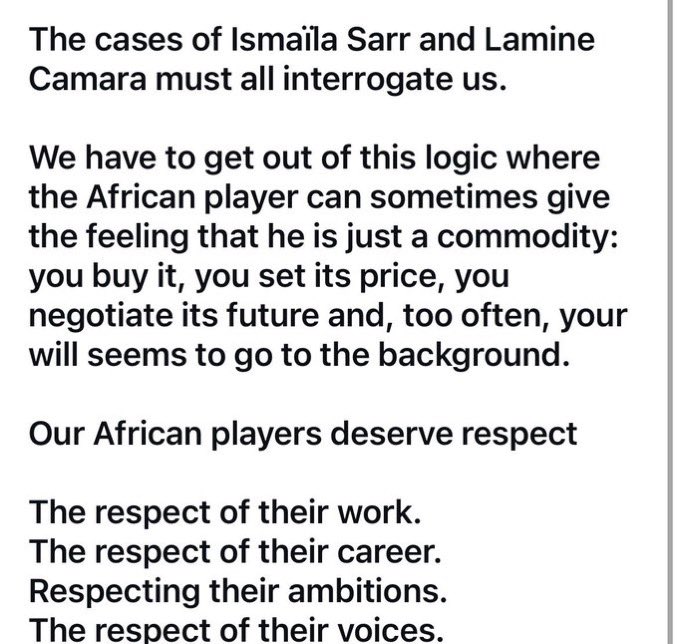AnfieldSector's tweet photo. Ismaïla Sarr's agent on Instagram. 

#LFC https://t.co/bd9S3T3t3w
