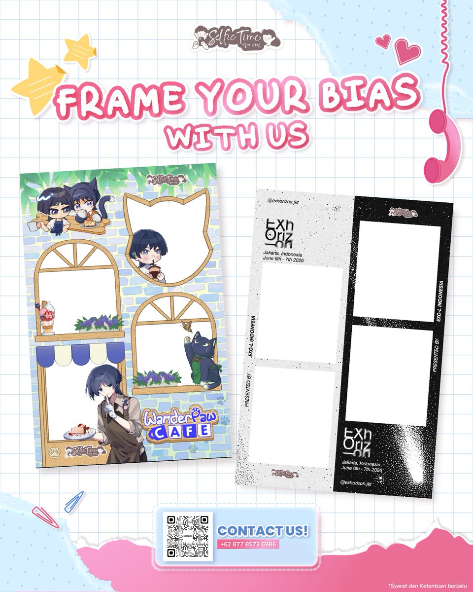 selfietimeid's tweet photo. CALLING ALL FANDOM ACROSS THE UNIVERSE📢

Mau bikin perayaan ultah bias, comeback, debut anniversary, atau event fandom kamu makin berkesan?
Yuk bikin frame di Selfie Time, GRATIS!📸

Langsung chat WA 0877-8573-6986 untuk kolaborasi ya! 💌

#selfietimeid #FrameFanbase #Photobooth https://t.co/kl7hJCgm8n