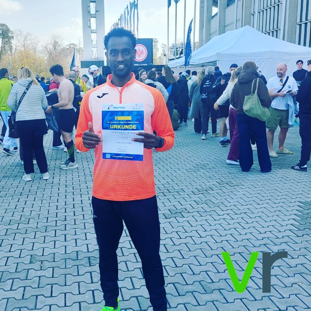 MaraKuckens's tweet photo. Yihun Fantahun Gezahing finished the Frankfurt Half Marathon in an impressive second place, behind former European champion Richard Ringer, and is on the right track for upcoming competitions. https://t.co/4eNZ9f4c6H
