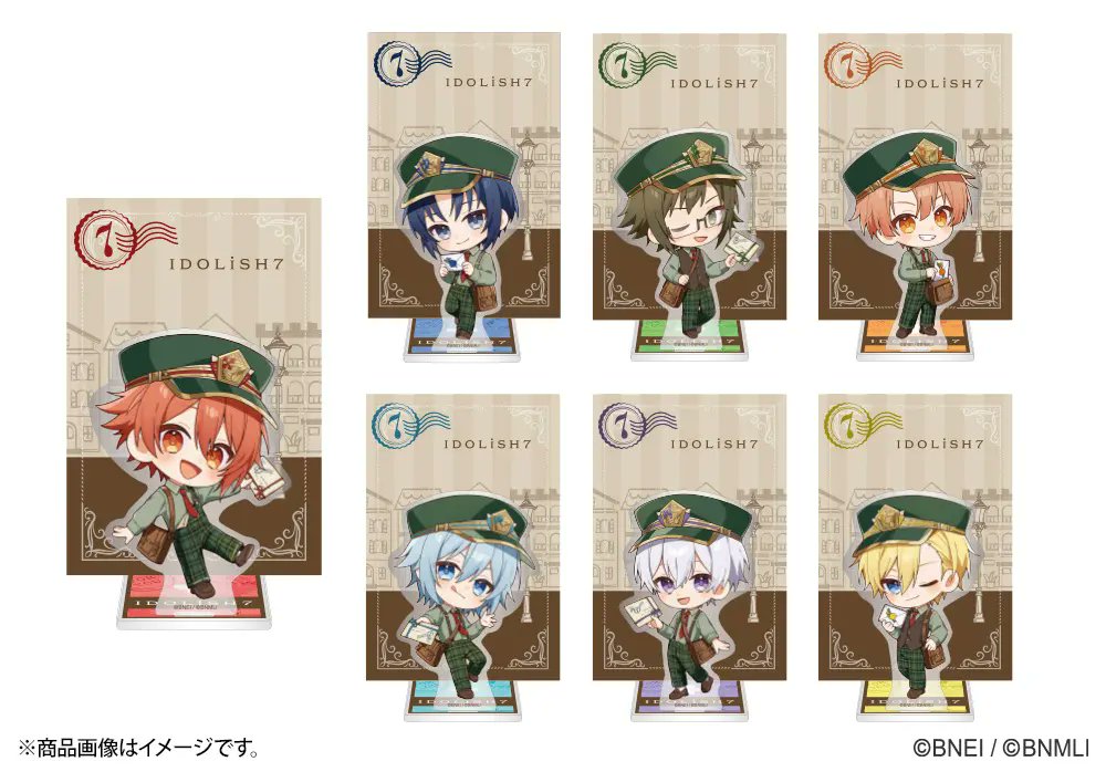 iD7_goods_01's tweet photo. 「郵便局のネットショップ」で、『アイドリッシュセブン』よりIDOLiSH7の7名の限定グッズを受注販売！

配達員風の衣装は今回の企画限定のオリジナル衣装です！

受注開始：9月7日(月)9:00～

https://t.co/KYzaSoCBze https://t.co/vZc1sS7Ol9