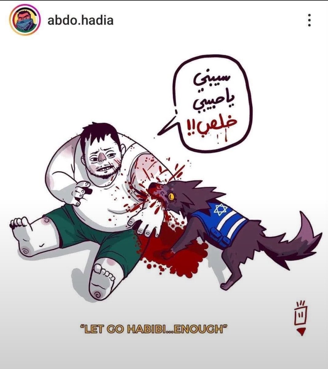 urfavjeni's tweet photo. Never forget when the IOF unleashed a police dog on a boy with Down syndrome, and it mauled his flesh while he thought the dog was just playing with him, so he said: “Let go habibi, enough”. https://t.co/WrJlggCwzh