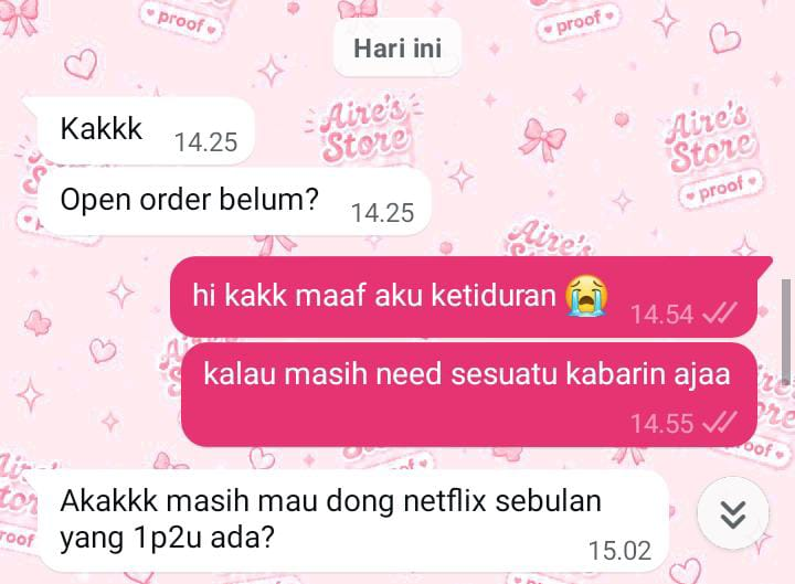 imnotveisible's tweet photo. sumpa sayang banget sama c langganan 🥹💗 nunggu  aku open waktu ketiduran, harga naik, dan segalanya tetep di gasss order huhu makasi yaaa semoga rezeki cust-cust aku selalu lancar ✨ https://t.co/i5xiYrQQfR