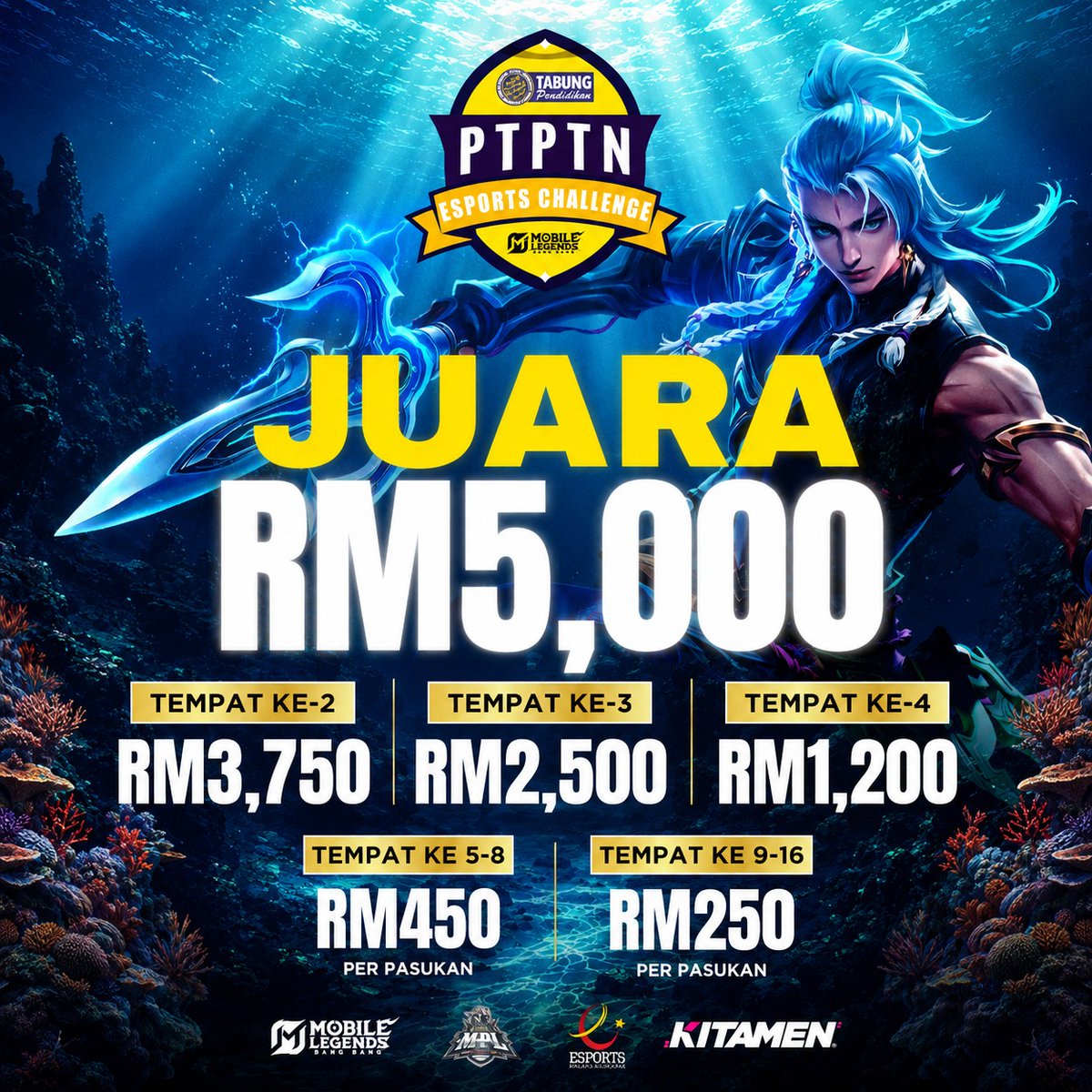 PTPTNOfficial's tweet photo. Slot makin penuh! Kumpul squad, daftar sekarang &amp; buktikan siapa paling hebat!
