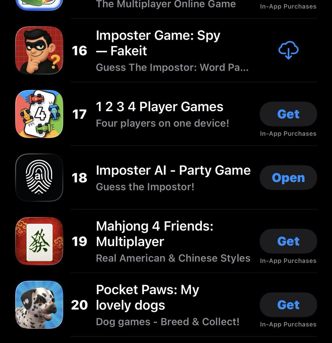 SamuelChuu's tweet photo. In December 2025, three of us started building our first app.

None of us had experience scaling an app company. We had to figure out everything ourselves: product, development, distribution, monetization, content, and eventually how to build a UGC engine around the product.

Eight months later, Imposter AI has:

• Reached #18 on the App Store Family Chart
• Generated $200K+ in total revenue
• Reached 1M+ total customers
• Been built and scaled completely bootstrapped

The part we are most proud of is that this was our first app ever.

We didn’t start with a huge team, outside funding, or a playbook. We started as three people trying things, learning quickly, and figuring out what actually moved the needle.

Imposter AI became the foundation for what we are building at TappedIn Apps.

Now the goal is to take everything we learned from building and scaling our first app and apply that playbook across an entire portfolio of consumer apps.

Not a bad start for three people who had no idea what they were doing eight months ago.