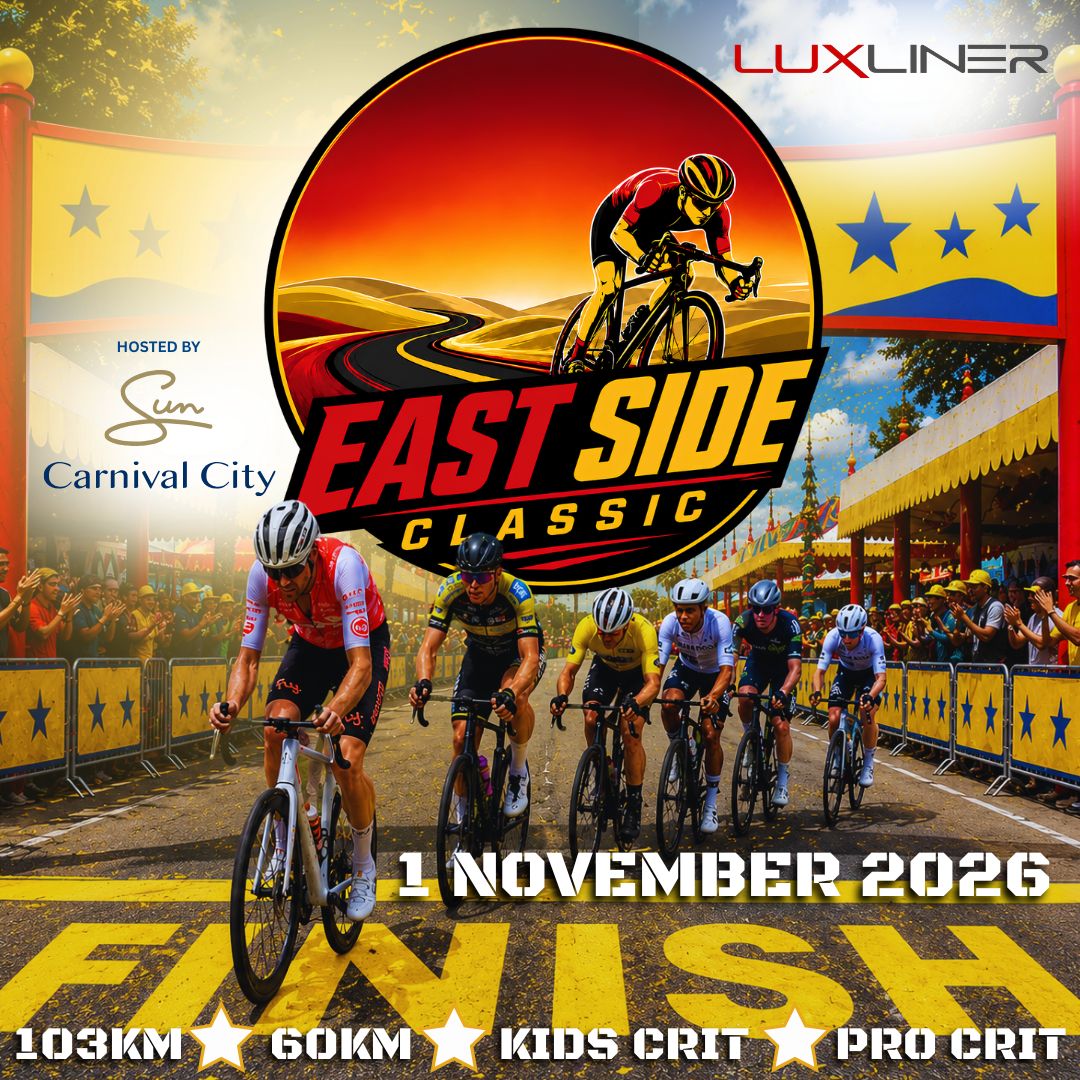 CandanceDufrane's tweet photo. Big announcement: Bike Craft Performance and East Side CRITS present a brand-new racing experience—the East Side Classic. Road race and criterium race at Carnival City on 1 November 2026. Legends will rise, attacks will fly, and every rider will be https://t.co/paOErMruAE
