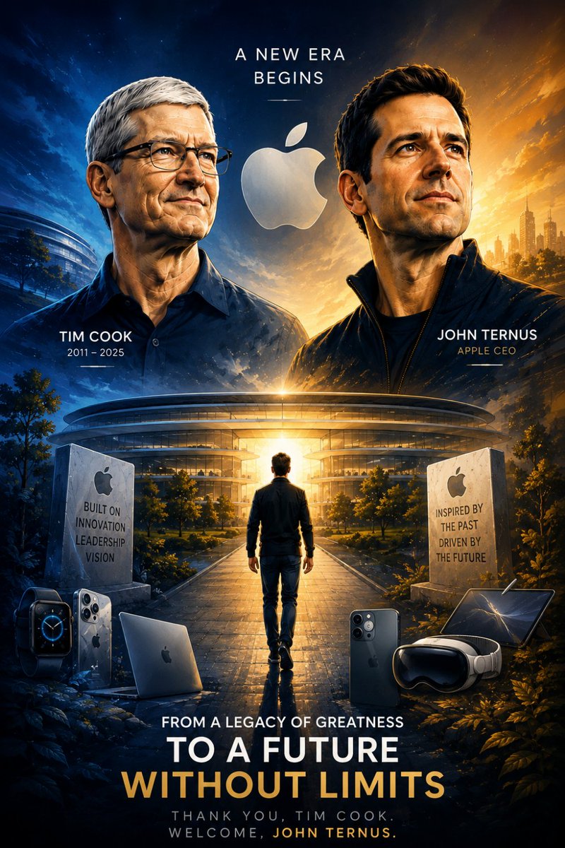 auriotatech's tweet photo. Tim Cook’s Apple era is over. 🍎
Now John Ternus takes the lead.

Here’s what happens next 👇
https://t.co/myCXRj8dUw

#apple #appleceo #LaCasaDeLosFamososMéxico #GranHermanoGeneraciónDorada #usa https://t.co/JDh3hGI6Tl