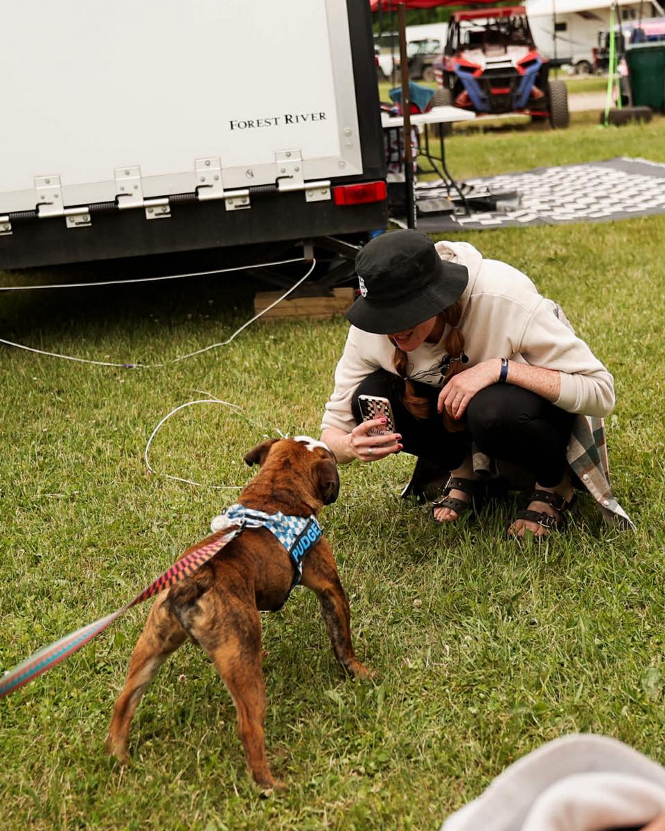 Conception72q9's tweet photo. POV: You’re trying to photograph race cars but get distracted by the pit puppy. While the crew works, drivers prepare, and the pits buzz, special little moments happen between it all. Sasha Stanley captured Pudge taking in the sights—an https://t.co/U4qSCUuq1a