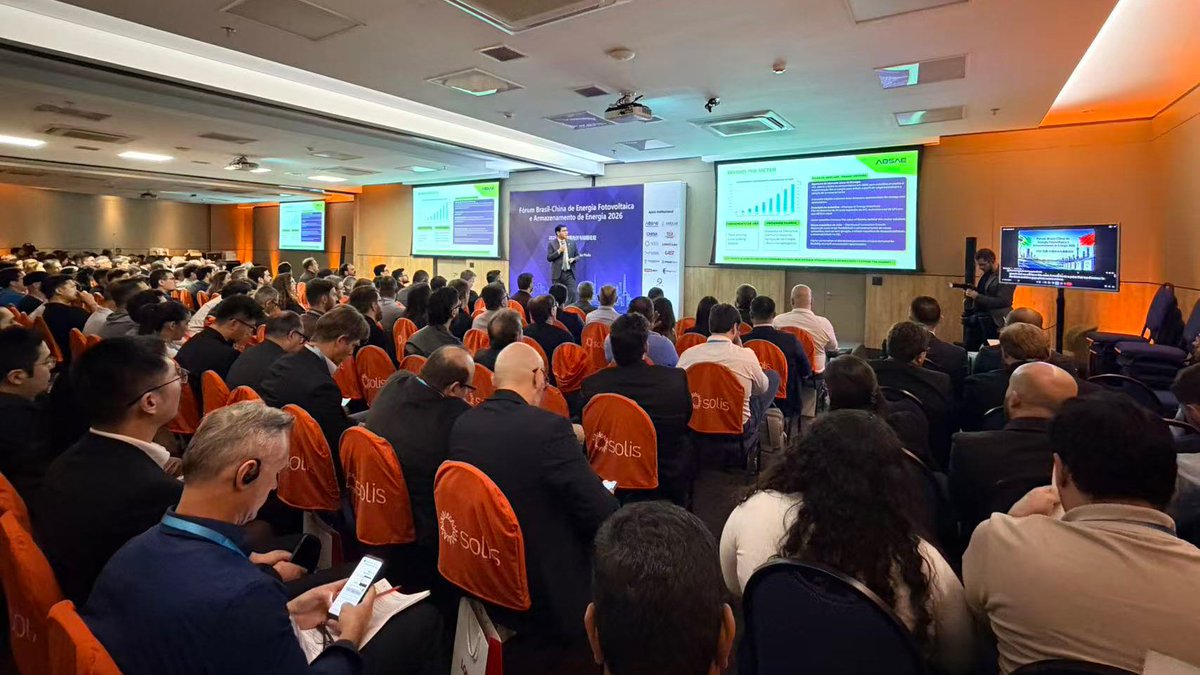 EVcharging01's tweet photo. East Group participated in the 2026 BrazilChina PV and Energy Storage Forum in São Paulo.

We delivered a keynote speech titled “Empowering Equipment Innovation & Building an Integrated PV-Storage-Charging Ecosystem”
We exchanged insights with industry leaders on Brazil’s renewableenergy roadmap and global energy transition. Backed by 37-year expertise in digital energy, East provides onestop PV inverter, energy storage and smart charging solutions for the LatinAmerican market.

For more cooperation opportunities, please contact us
📭Email:zhny@eastups.com
☎️Tel No.:+86-769-22897777-8313
🪩Website: https://t.co/v1SgtNZJ5s
#EastGroup #EnergyTransition #PVStorage #RenewableEnergy