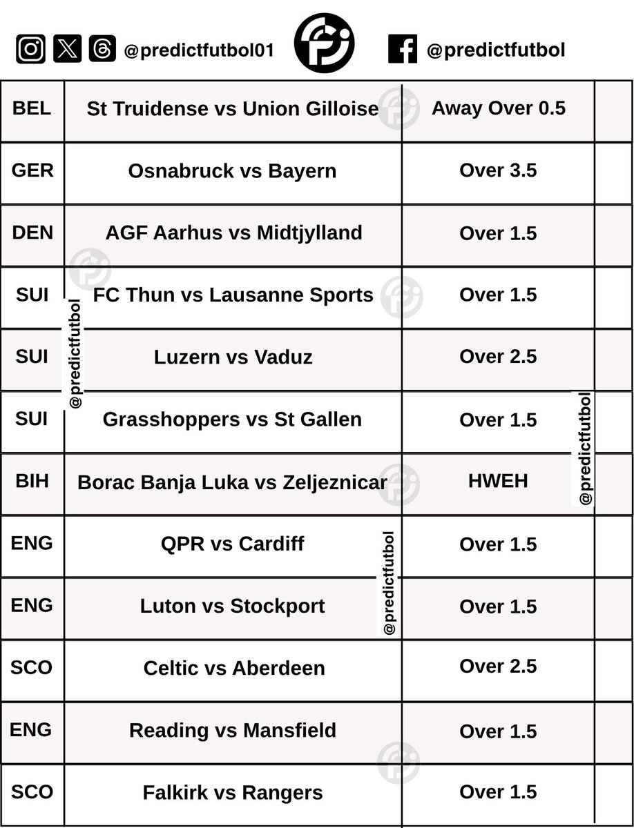 predictfutbol01's tweet photo. Today's Picks ✅

Join our telegram channel here
👉 https://t.co/rqCqHY9JWH https://t.co/xppVtcvKTg