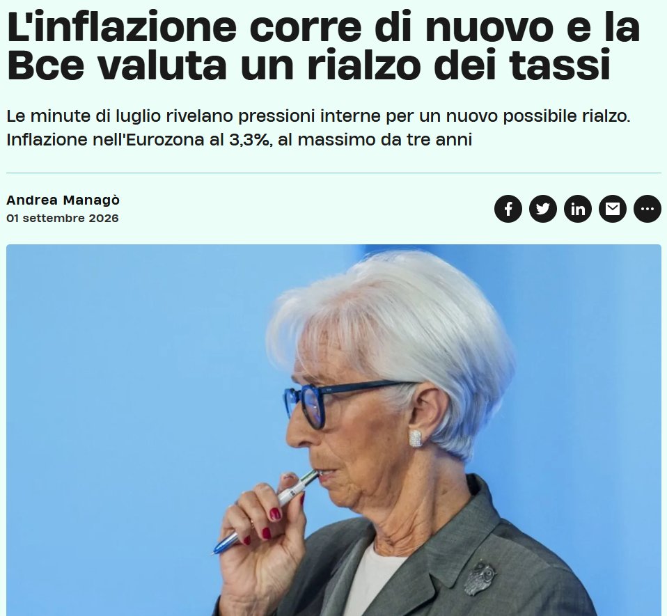 f_burla's tweet photo. Ancora al punto in cui inflazione importata (energia), dunque prettamente da offerta, è affrontata con strumenti pensati per comprimere domanda.
Con ciò aggravando situazione perché frena investimenti necessari a ridurre dipendenza da estero.
Se non è disfunzionalità qu€sta... https://t.co/pOQLYDR3q4