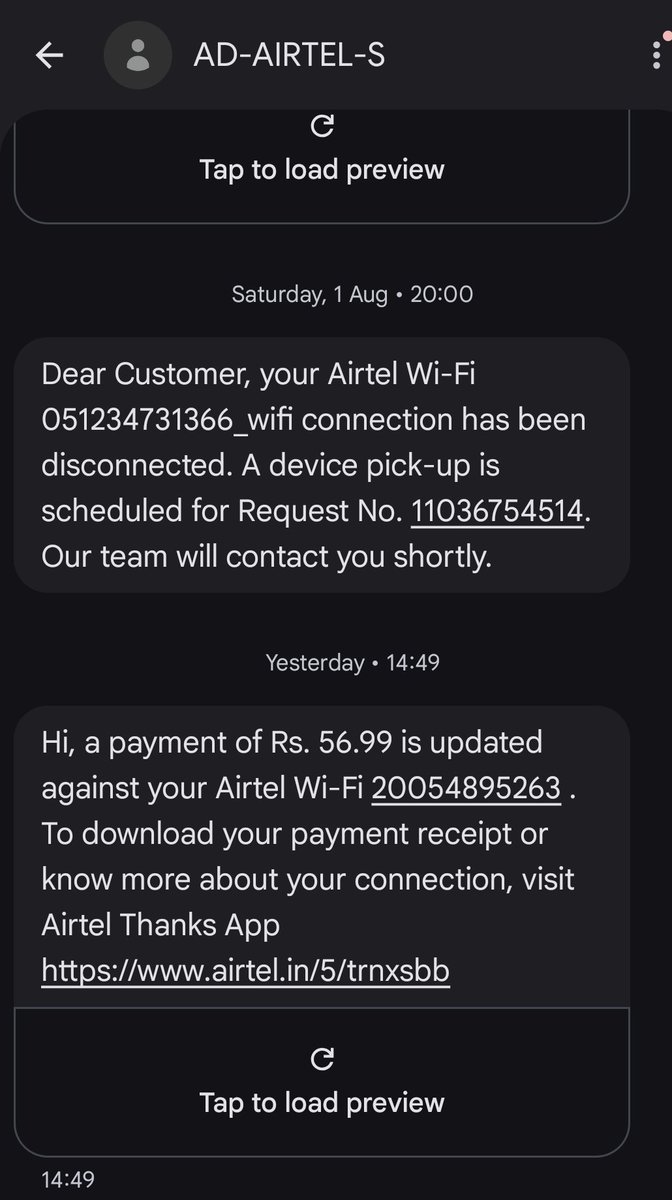 pankufy's tweet photo. It’s not just about holding customers’ advance money—it’s about ethics, accountability, and living up to claims of “world-class customer service.” Otherwise, it’s all just bluff.
Imagine how much customers’ money..see image attached @airtelindia @Airtel_Presence https://t.co/EMTwuTAf7w