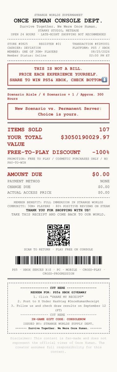 musab_301's tweet photo. #OnceHumanReceipt here goes nothing. I need a PS5 for GTA6 and my laptop prolly won’t last me much longer. https://t.co/6NWWzmZiEZ