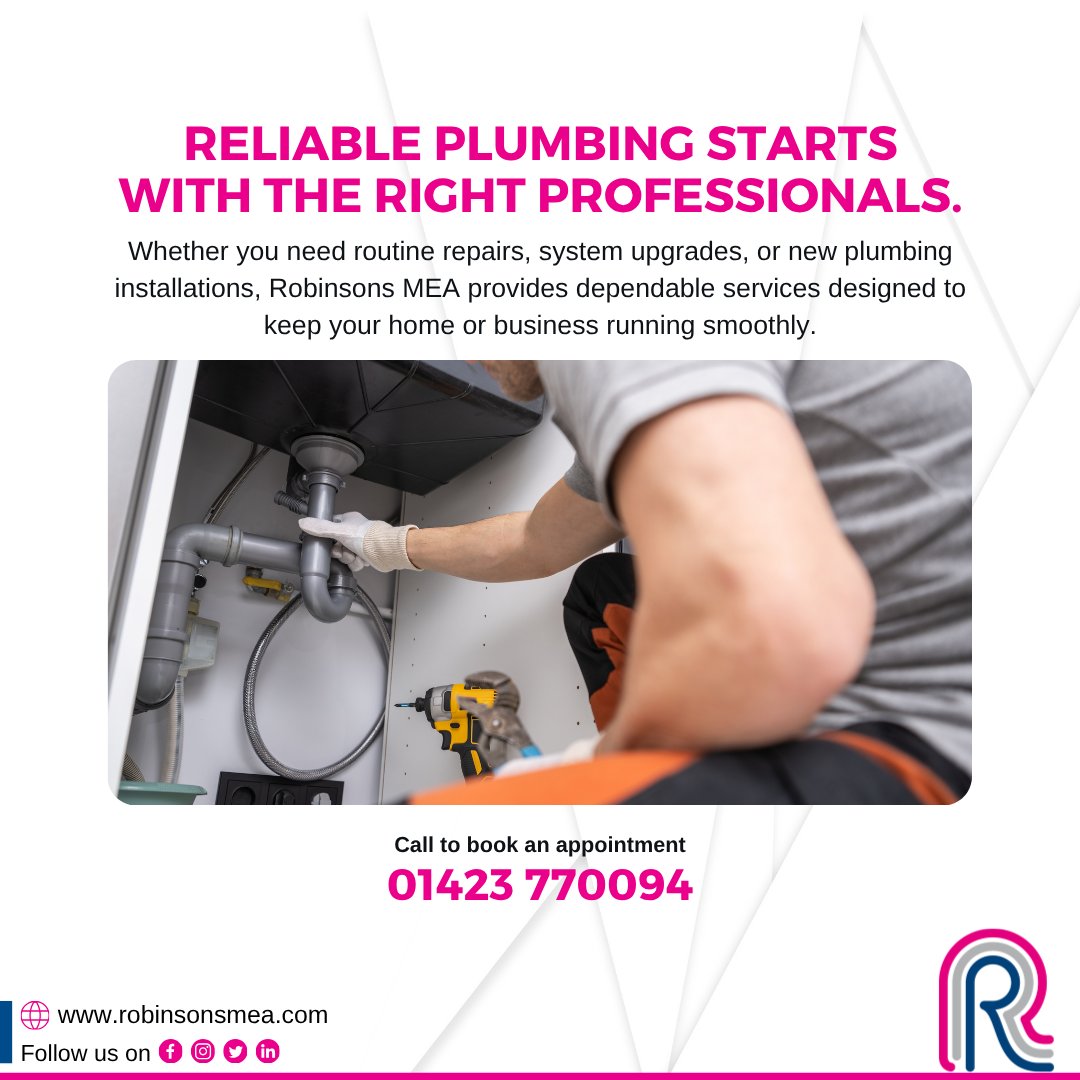 robinsons_mea's tweet photo. Professional #plumbing for every home and business.

From fixing leaks and replacing fixtures to complete plumbing upgrades, #RobinsonsMEA delivers reliable solutions tailored to your property's needs.

🌐Visit: https://t.co/vcLLk1Oi0W
📞Call to book an appointment: 01423 770094 https://t.co/ygXxDcWkQk